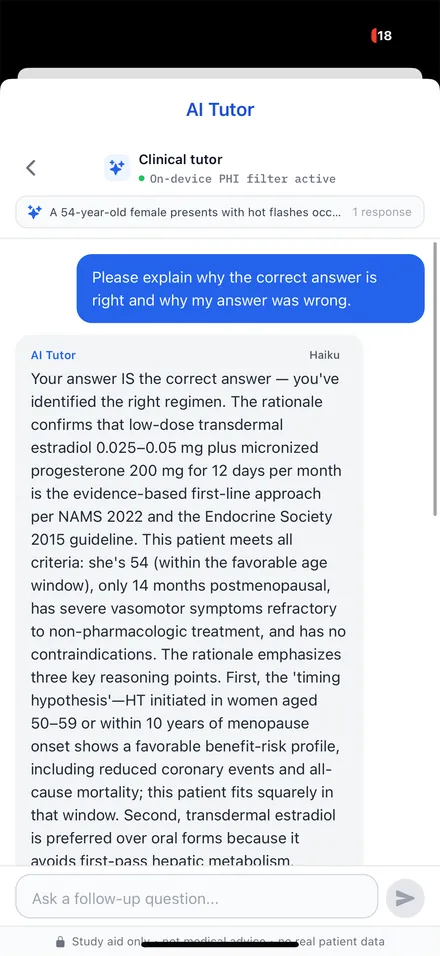 BoardBound AI Tutor explaining why an answer is correct